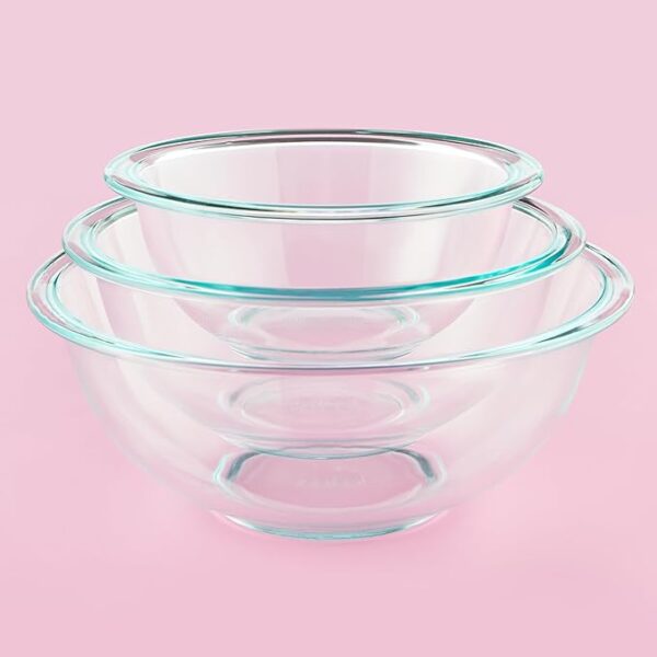 Pyrex Essentials (3-Piece) Glass Mixing Bowls Set